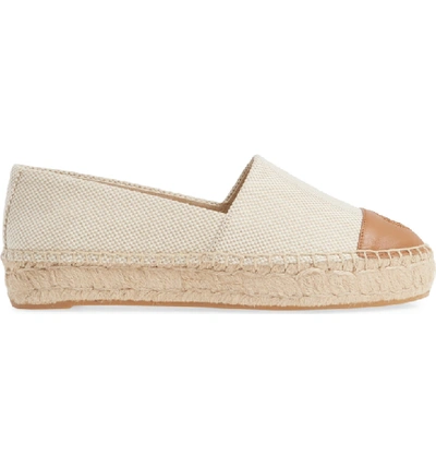 Shop Tory Burch Colorblock Platform Espadrille In Natural/ Tan