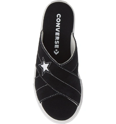 Shop Converse One Star Platform Slide Sandal In Black/ Egret/ White