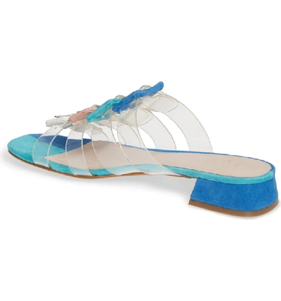 Shop Cecelia New York Lincoln Strappy Clear Slide Sandal In Pool Blue