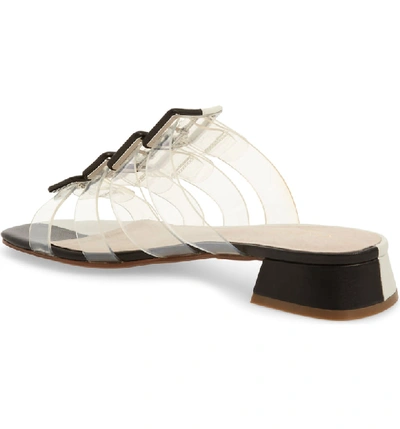 Shop Cecelia New York Lincoln Strappy Clear Slide Sandal In Black Alabaster