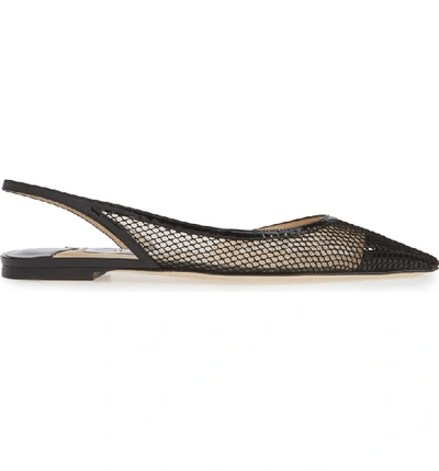 Shop Jimmy Choo Fetto Mesh Flat In Black