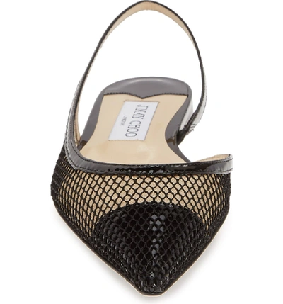 Shop Jimmy Choo Fetto Mesh Flat In Black