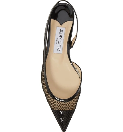 Shop Jimmy Choo Fetto Mesh Flat In Black