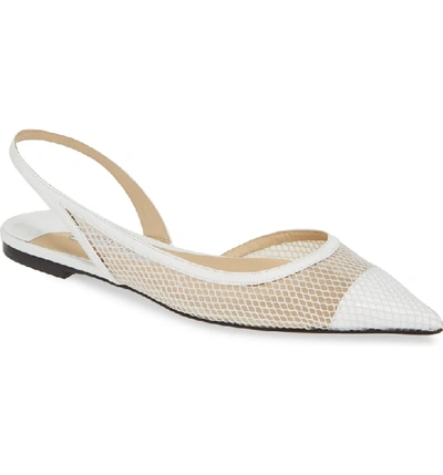 Shop Jimmy Choo Fetto Mesh Flat In Latte