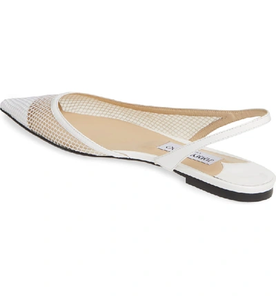 Shop Jimmy Choo Fetto Mesh Flat In Latte