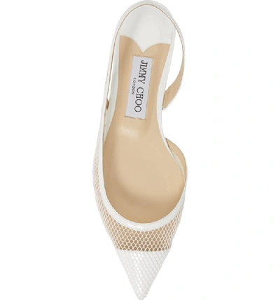 Shop Jimmy Choo Fetto Mesh Flat In Latte