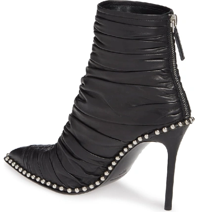 Shop Alexander Wang Eri Studded Ruched Bootie In Black