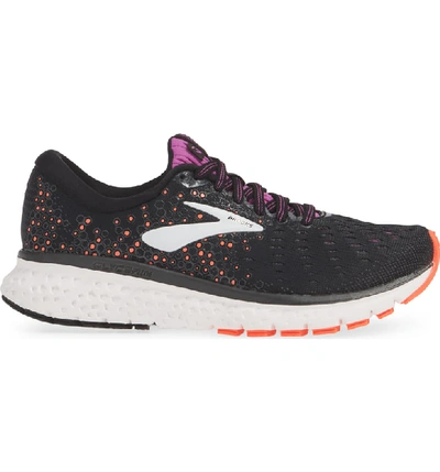 Shop Brooks Glycerin 17 Running Shoe In Black/ Fiery Coral/ Purple