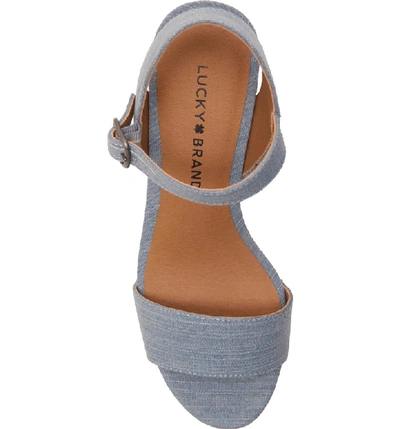 Shop Lucky Brand Trisa Platform Sandal In Light Blue Leather