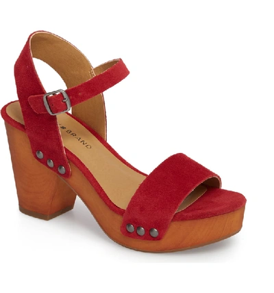 Shop Lucky Brand Trisa Platform Sandal In Red Suede