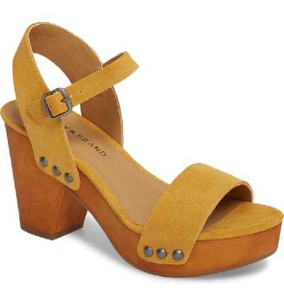 Shop Lucky Brand Trisa Platform Sandal In Saffron Suede