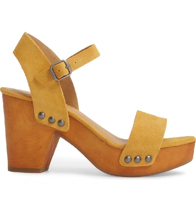 Shop Lucky Brand Trisa Platform Sandal In Saffron Suede