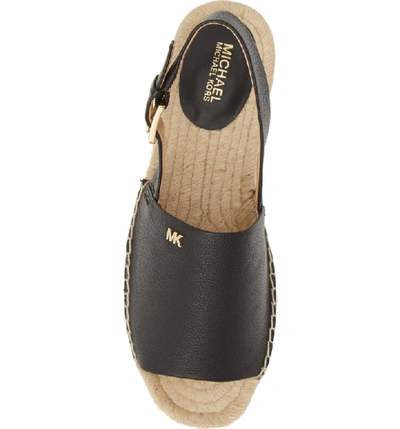 Shop Michael Michael Kors Fisher Espadrille Sandal In Black Tumbled Leather