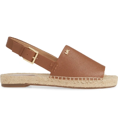 Shop Michael Michael Kors Fisher Espadrille Sandal In Luggage Tumbled Leather