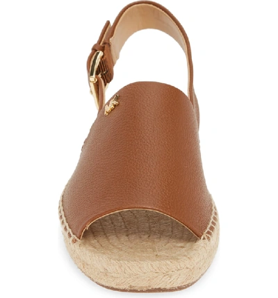 Shop Michael Michael Kors Fisher Espadrille Sandal In Luggage Tumbled Leather