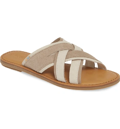 Shop Toms Val Slide Sandal In Desert Taupe Suede