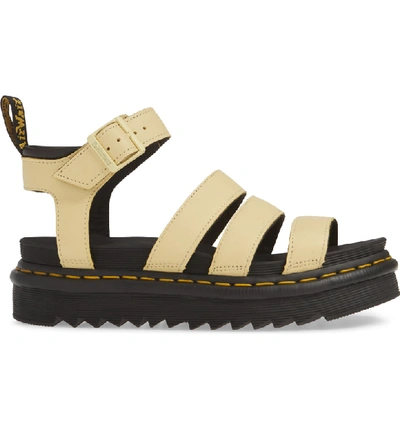 Shop Dr. Martens' Blaire Sandal In Pastel Yellow Leather