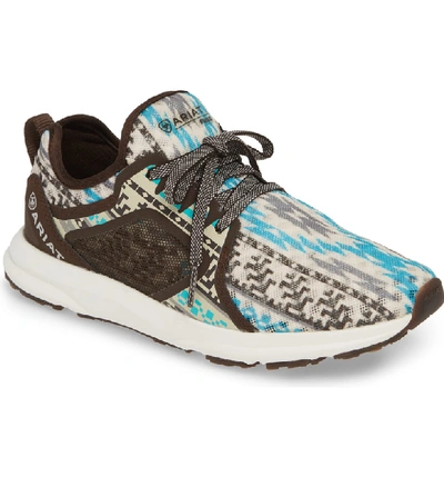 Shop Ariat Fuse Print Sneaker In Turquoise Aztec