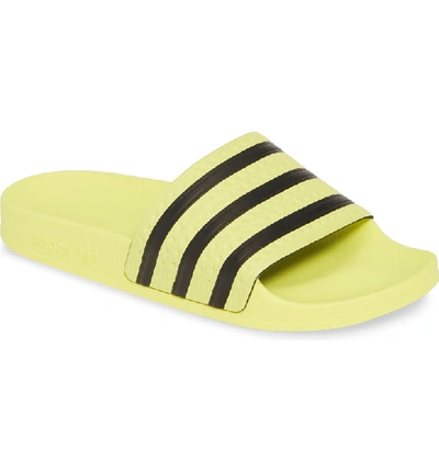 Shop Adidas Originals 'adilette' Slide Sandal In Ice Yellow/ Core Black