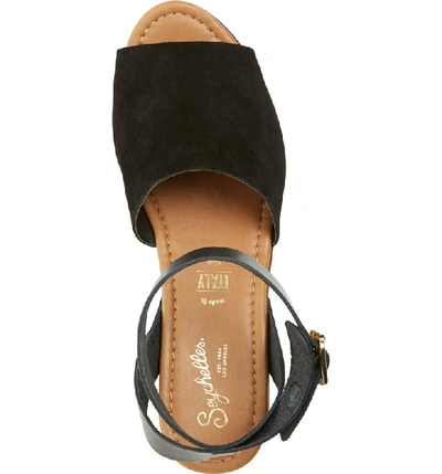 Shop Seychelles Platform Wedge Sandal In Black Suede Leather