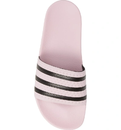 Shop Adidas Originals 'adilette' Slide Sandal In Clear Pink/ Core Black