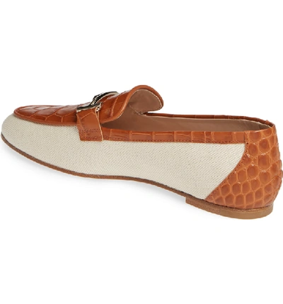 Shop Tod's Double T Loafer In White/ Cognac