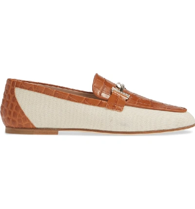 Shop Tod's Double T Loafer In White/ Cognac