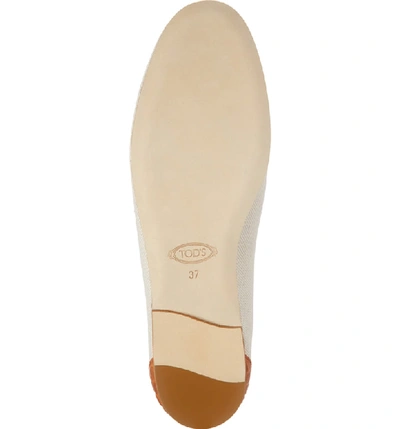 Shop Tod's Double T Loafer In White/ Cognac