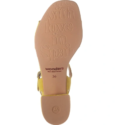 Shop Wonders T-strap Sandal In Ante Lemon Suede