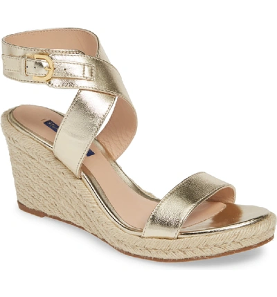 Shop Stuart Weitzman Lexia Sandal In Platino Metallic Nappa