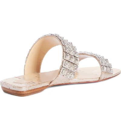 Shop Christian Louboutin Myriadiam Studded Slide Sandal In Silver