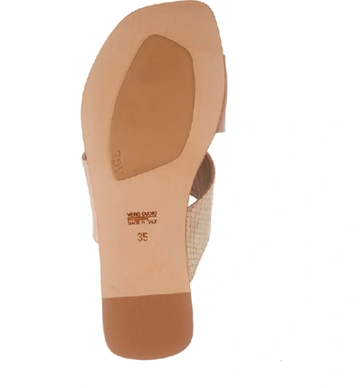 Shop Agl Attilio Giusti Leombruni Asymmetrical Toe Loop Slide Sandal In Shimmer Snake Multi