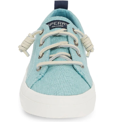 Shop Sperry Crest Vibe Sneaker In Mint Linen Fabric