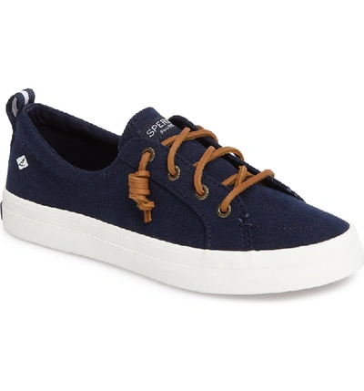Shop Sperry Crest Vibe Sneaker In Navy  Canvas