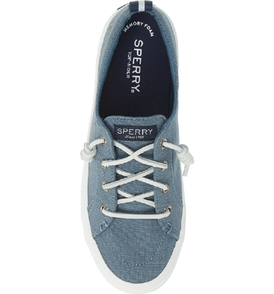 Shop Sperry Crest Vibe Sneaker In Slate Blue Linen Fabric