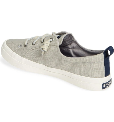 Shop Sperry Crest Vibe Sneaker In Grey Linen Fabric