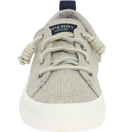 Shop Sperry Crest Vibe Sneaker In Grey Linen Fabric