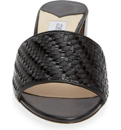 Shop Jimmy Choo Joni Woven Slide Sandal In Black