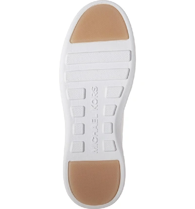 Shop Michael Michael Kors Finch Logo Espadrille Sneaker In White/ Gold Fabric