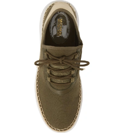 Shop Michael Michael Kors Finch Logo Espadrille Sneaker In Olive Fabric