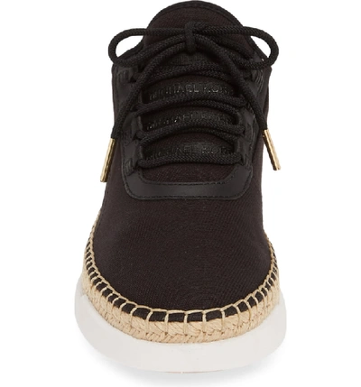 Michael Michael Kors Finch Lace-up Wedge Espadrille Sneakers In Black  Fabric | ModeSens