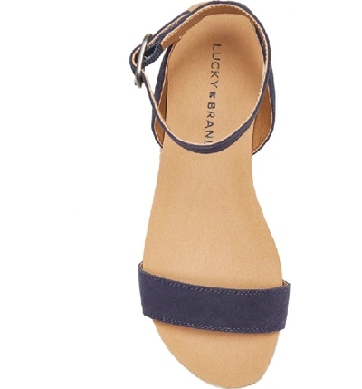 Shop Lucky Brand Garston Espadrille Sandal In Moroccan Blue Suede
