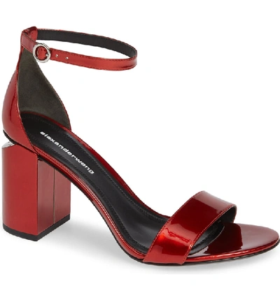 Shop Alexander Wang New Abby Ankle Strap Sandal In Red