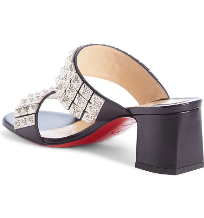 Shop Christian Louboutin Myriadiam Studded Slide Sandal In Black/ Silver