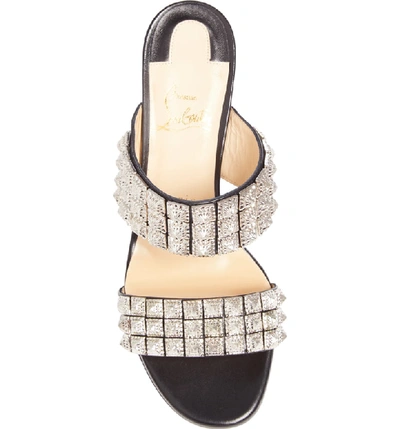 Shop Christian Louboutin Myriadiam Studded Slide Sandal In Black/ Silver