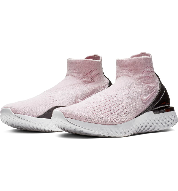 black flyknit rise react sneakers