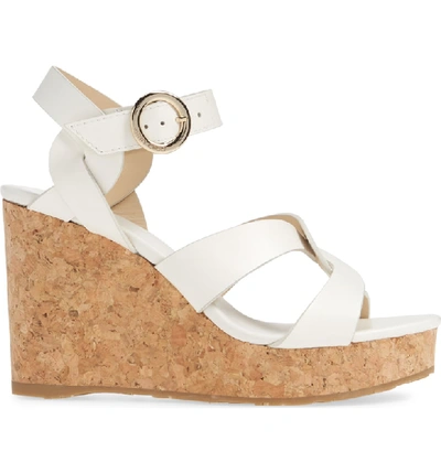 Shop Jimmy Choo Aleili Vachetta Wedge In Latte