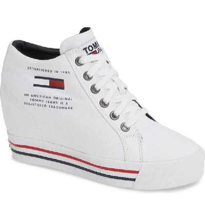 Shop Tommy Jeans Wedge Sneaker In White