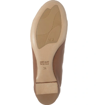 Shop Agl Attilio Giusti Leombruni Cap Toe Ballet Flat In Brandy