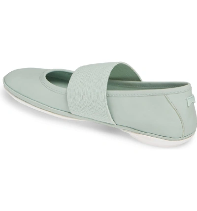 Shop Camper Right Nina Flat In Lt/ Pastel Green Leather